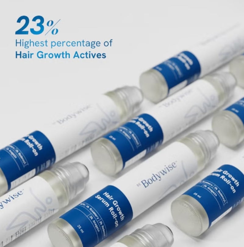 Be Bodywise 3% Redencil & Rosemary Hair Growth Serum (Roll-On) | 1 Pack | 2% Anagen | Thicker, Stronger Hair | Prevents Hair Loss and Stimulates Hair Follicles | For All Hair Types | 25ml - Image 3